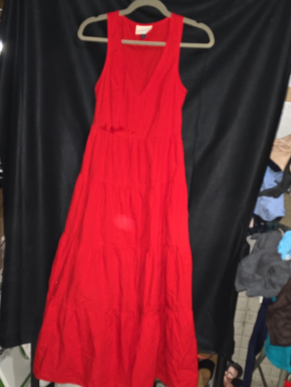 Universal Thread Bright Red Sleeveless V-Neck Maxi Dress